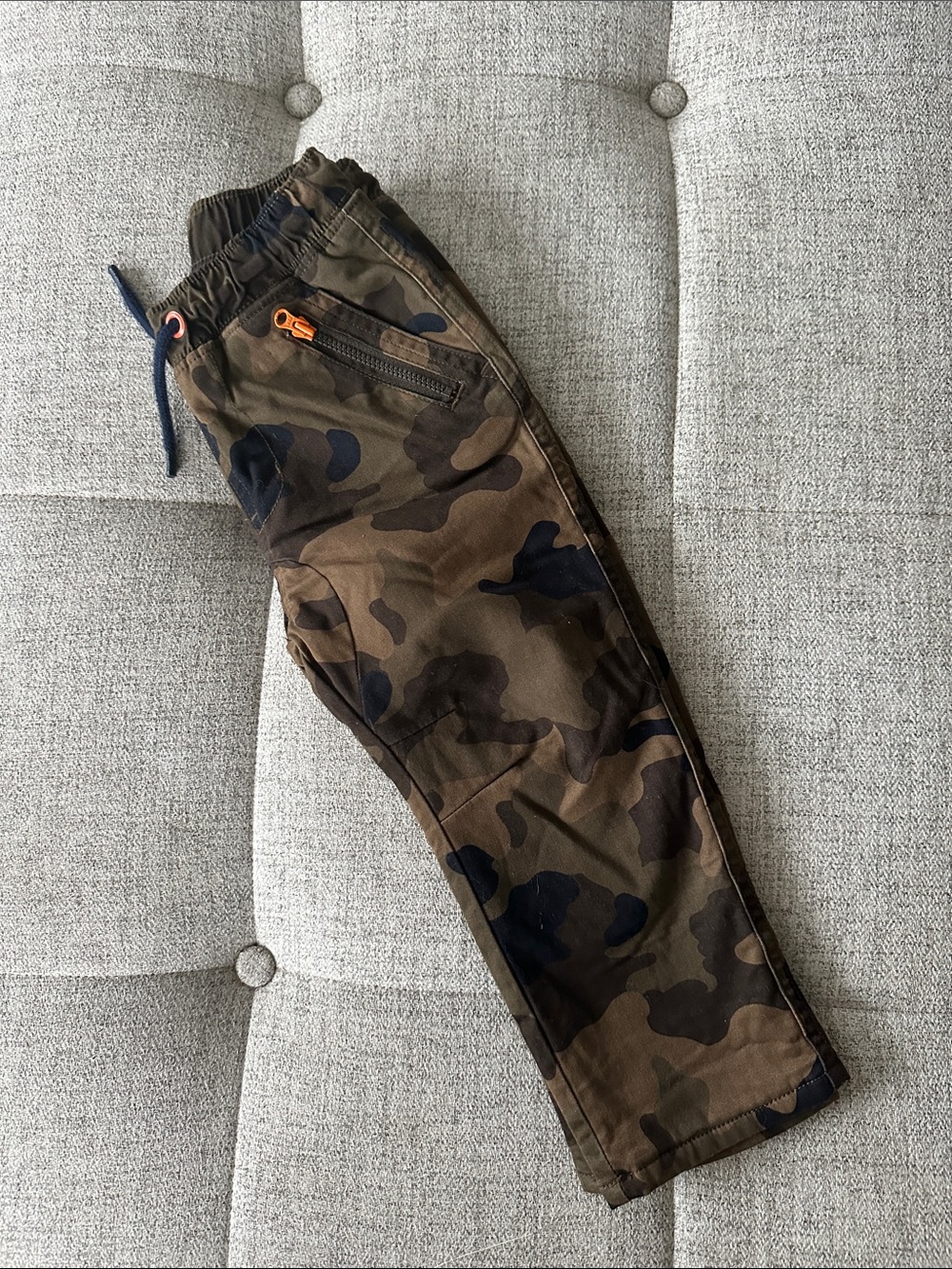 Kids Fleece Lined Camo Cargo Jogger Pants - Brown/Green